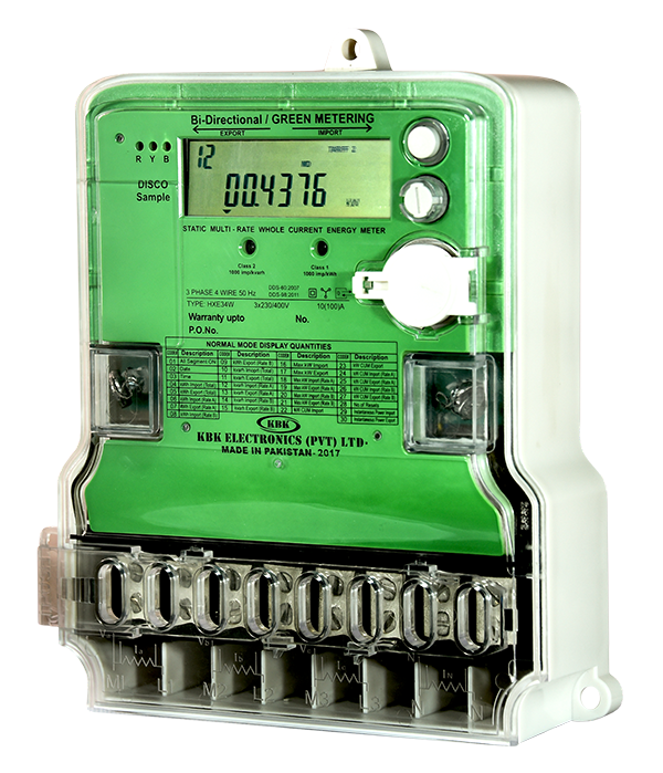 Three Phase Four Wire Whole Current BiDirectional Static Energy Meter